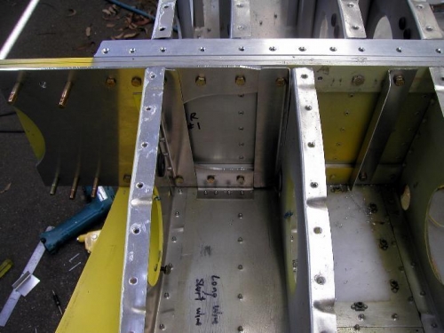 Front view of doubler plate and L angle stiffeners