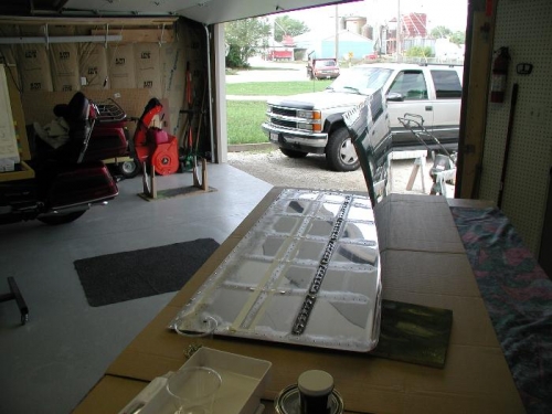 The first row of stiffeners done