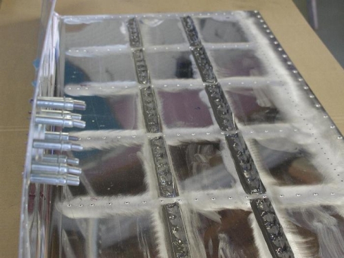 Second set of stiffiners on lower side of tank are now done.