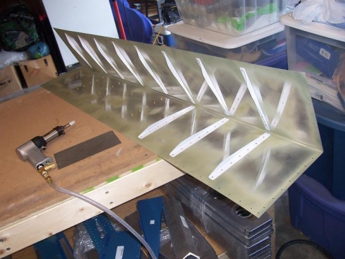 Back-riveting the stiffeners