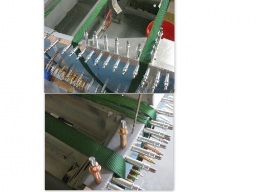 Top pic - strap clamping at the forward end of the cockpit rails, Bottom pic - at the LG towers.
