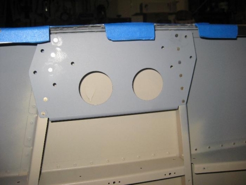 Seat back support plates riveted on.  Pic taken before painting-note paint on cockpit side underneath
