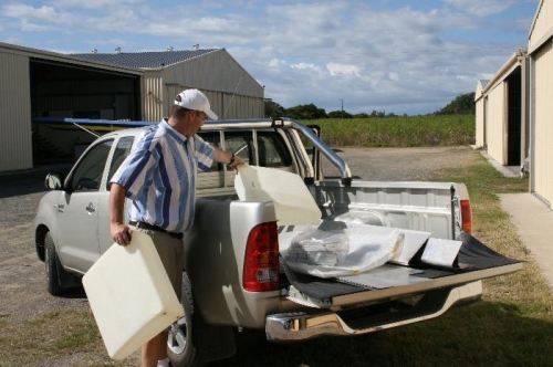 Into the ute for transport to my hangar.