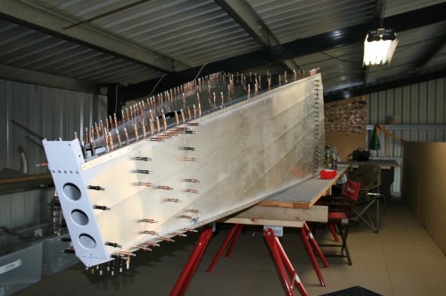 top skin ready to be riveted