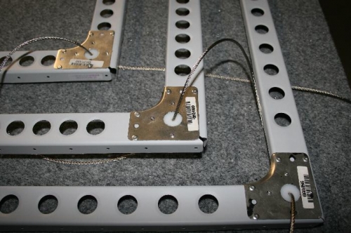 rudder cables run through the bottom corners