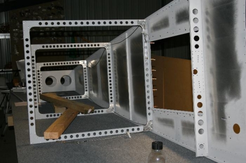 fuselage on its side