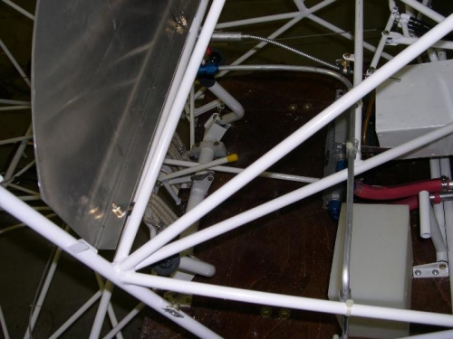 Piping to shut off valve from header tank