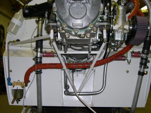 Fuel line routing gascolator to fuel pump