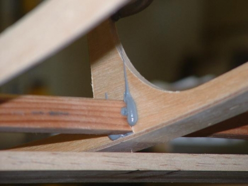 False rib stringer inplace