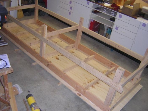 Top, legs, and shelf rails