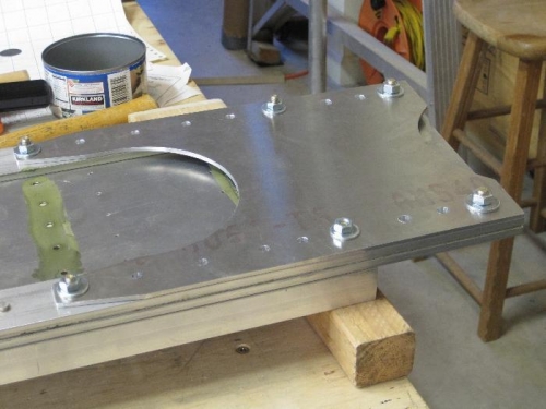 Doubler plate bolted in place