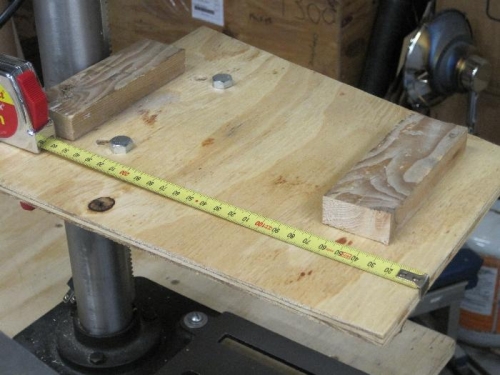 Jig to support the spar on the drill press