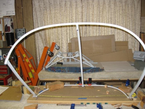 Setup to try a bend of an aft bow.
