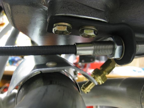 Throttle bracket bent to correct angle.
