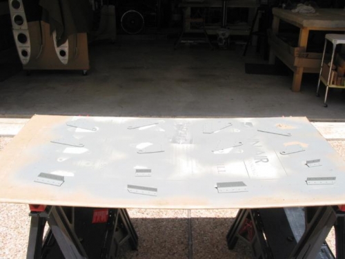 Primed components for aileron hinges.