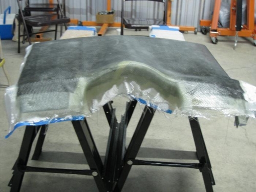 Front view of the molded plenum before trimming.