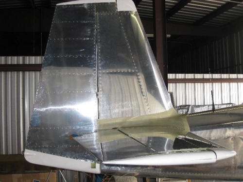 Side view of the empennage with the fairing attached.