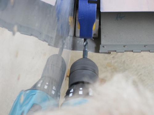 Drilling with a clamped drill guide.