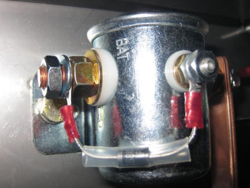 Batt contactor with diode is heat shrink.