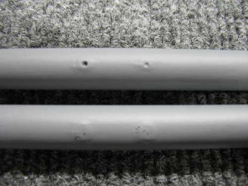 Holes used to add Corrosion-X to the inside of the tube.