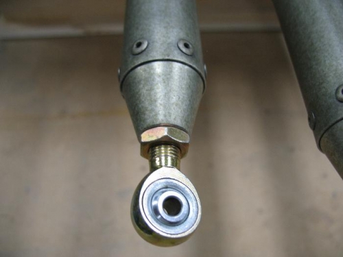 Close up of bearing threaded into the push rod.