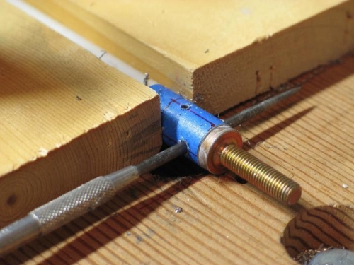 Pointy thing helps to get purpendicular holes.