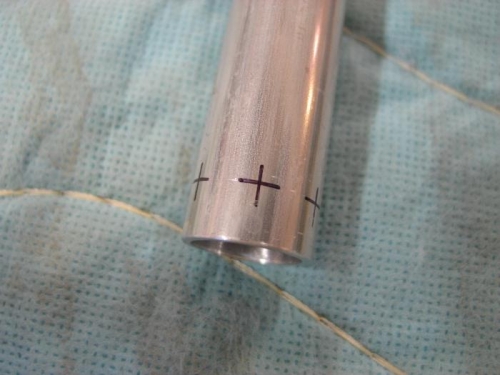 F-789 Push tube holes marked.