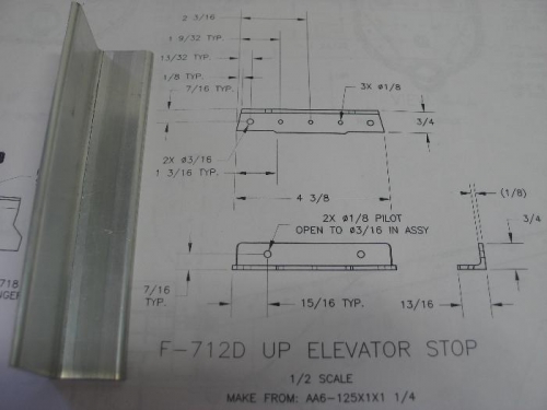 Angle, F-712D up elevator stop.
