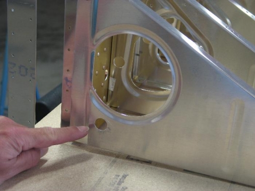 Pitot plumbing hole.