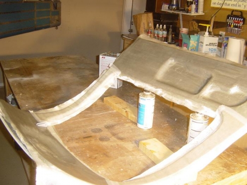 Right door taped w/ duct tape and 2 ply lay-up