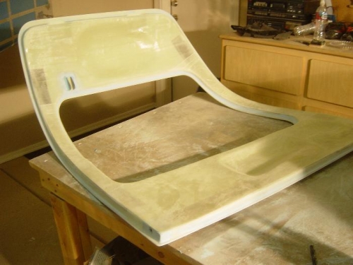 Left door frame filled and sanded and panel ready to go.