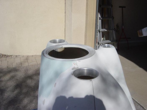 Sand lower cowl ring aprox 1/8