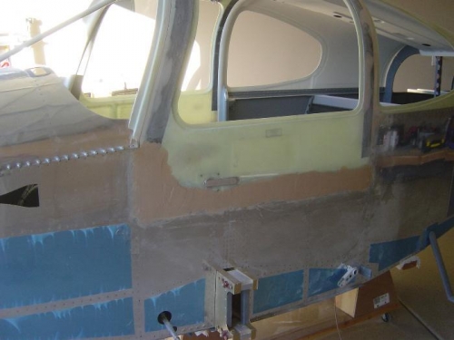 Left door Bottom edge filled (build-up) and curing