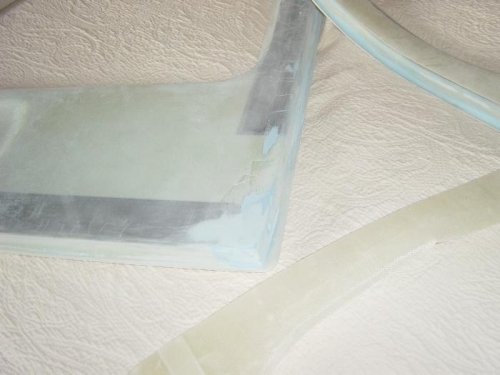 The door pin latch bocks filled and sanded