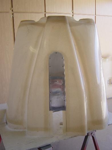 Fwd nose gear leg slot cover fabricated and attached w/ csk screws and nutplates