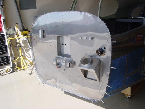 Most of the hardware mounted to the firewall