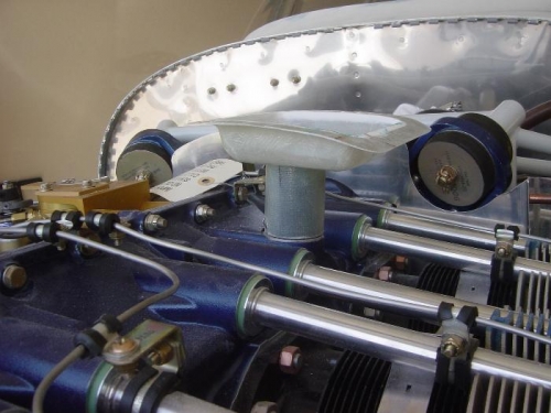 Cup and tube temp fit to oil filler neck for final positioning