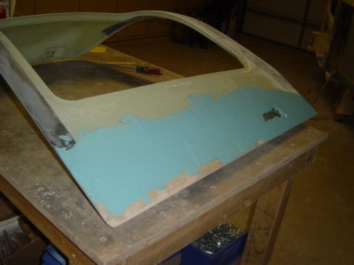 Applied SuperFil to blend the build-up area into the door surface