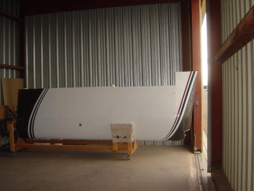 Left wing w/ wing tip clecoed in place