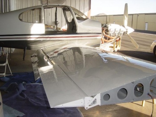 Right aileron and flap attached and rigged