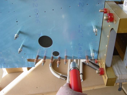 Match drilling using the fwd skin as a drill guide