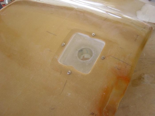 Oil filler cup mated to plenum w/ nutplates and screws