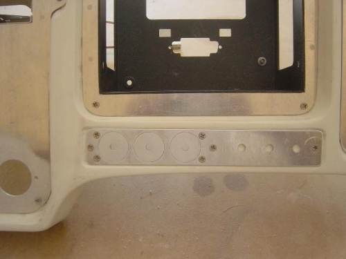 Sub-panel countersunk and edges scotchbrited