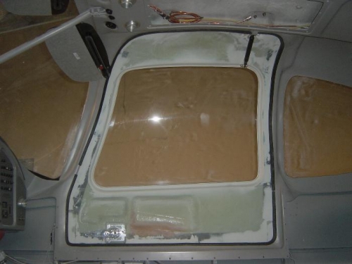 Interior view with the 'test' 3/piece material installed