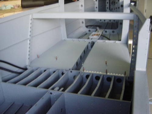 riveted 3/4 of the rear baggage floors w/ LP3-4's