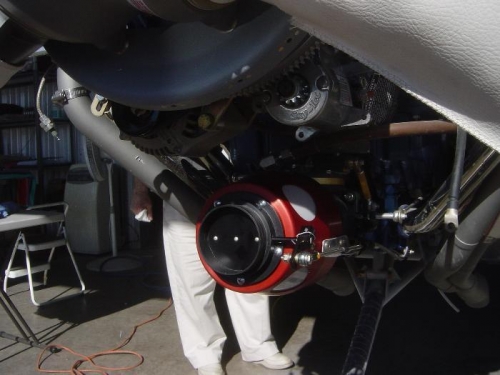 Repositioned (shortened control arm and linkage