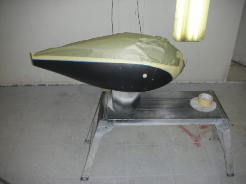 Wheel pants getting base coat colors