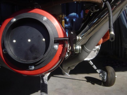 Shortened Ram air flap control rod and unstalled clevis pin instead of bolt