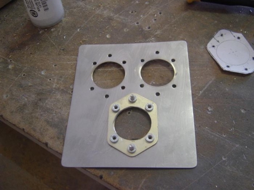 Back (aft) side of the throttle/Popr/Mixture eyeball mount