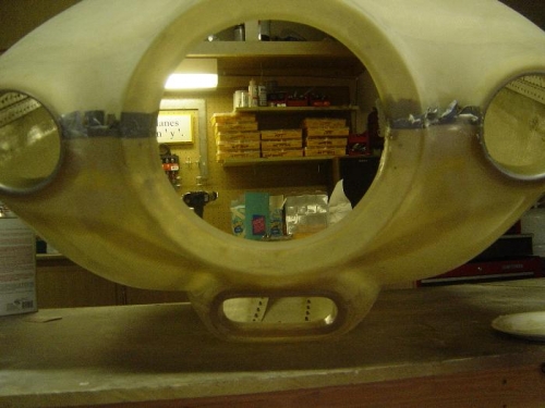 Build up the horizontal seam across the front on the lower cowl